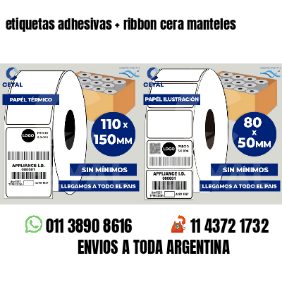 etiquetas adhesivas   ribbon cera manteles