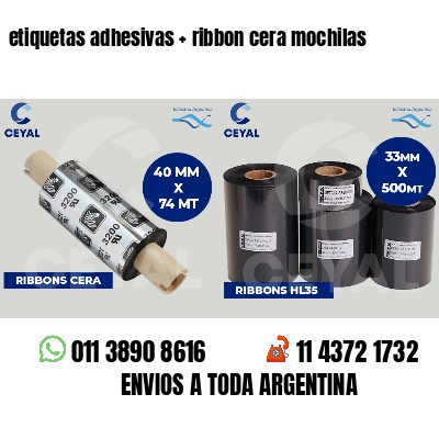 etiquetas adhesivas   ribbon cera mochilas