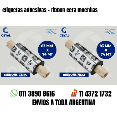 etiquetas adhesivas   ribbon cera mochilas