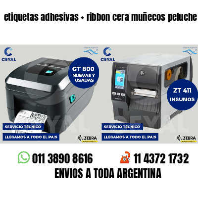 etiquetas adhesivas   ribbon cera muñecos peluche