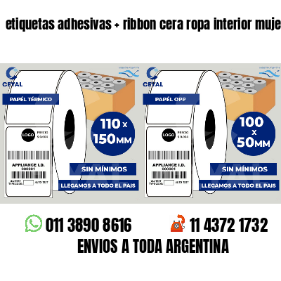 etiquetas adhesivas   ribbon cera ropa interior mujer