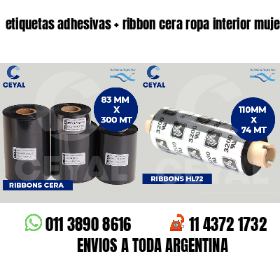 etiquetas adhesivas   ribbon cera ropa interior mujer