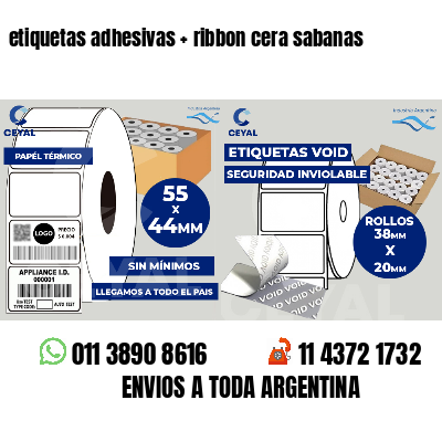 etiquetas adhesivas   ribbon cera sabanas