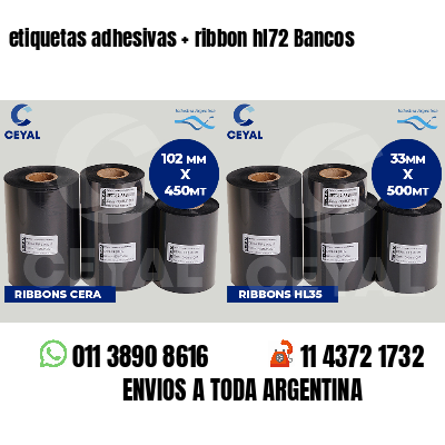 etiquetas adhesivas   ribbon hl72 Bancos