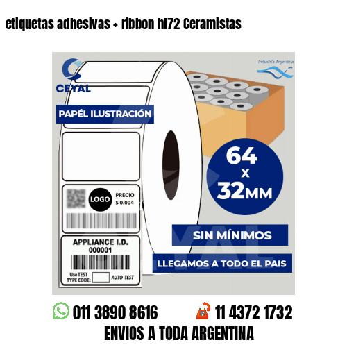 etiquetas adhesivas   ribbon hl72 Ceramistas