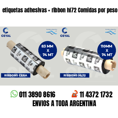 etiquetas adhesivas   ribbon hl72 Comidas por peso