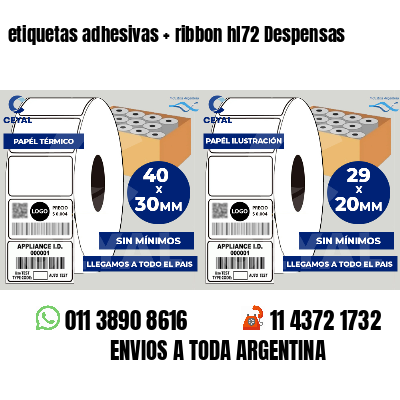 etiquetas adhesivas   ribbon hl72 Despensas