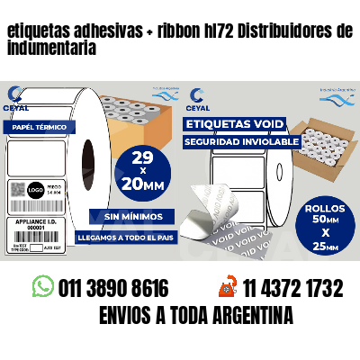 etiquetas adhesivas   ribbon hl72 Distribuidores de indumentaria