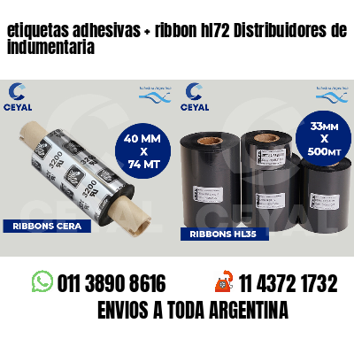 etiquetas adhesivas   ribbon hl72 Distribuidores de indumentaria