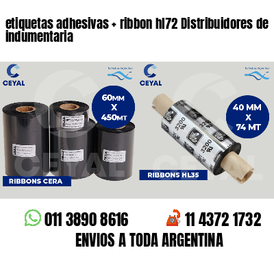 etiquetas adhesivas   ribbon hl72 Distribuidores de indumentaria