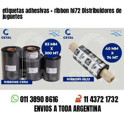 etiquetas adhesivas   ribbon hl72 Distribuidores de juguetes