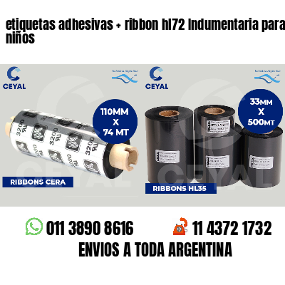 etiquetas adhesivas   ribbon hl72 Indumentaria para niños