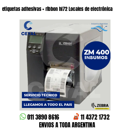 etiquetas adhesivas   ribbon hl72 Locales de electrónica