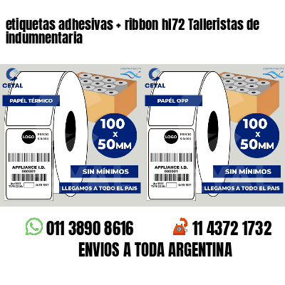 etiquetas adhesivas   ribbon hl72 Talleristas de indumnentaria