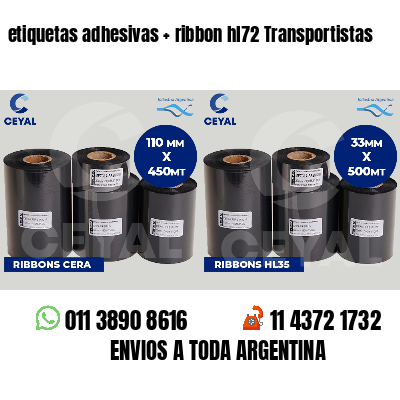 etiquetas adhesivas   ribbon hl72 Transportistas