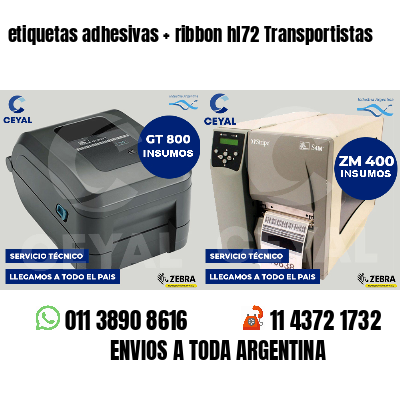 etiquetas adhesivas   ribbon hl72 Transportistas