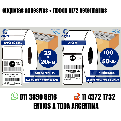 etiquetas adhesivas   ribbon hl72 Veterinarias