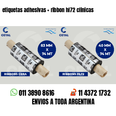 etiquetas adhesivas   ribbon hl72 clinicas