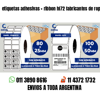 etiquetas adhesivas   ribbon hl72 fabricantes de ropa