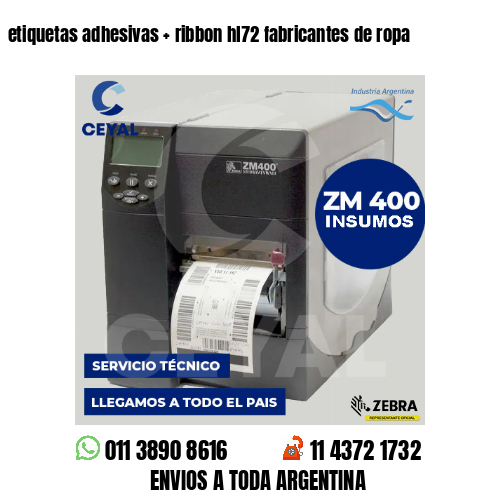 etiquetas adhesivas   ribbon hl72 fabricantes de ropa