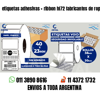 etiquetas adhesivas   ribbon hl72 fabricantes de ropa