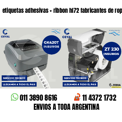 etiquetas adhesivas   ribbon hl72 fabricantes de ropa