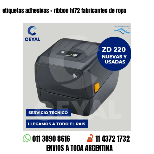 etiquetas adhesivas   ribbon hl72 fabricantes de ropa