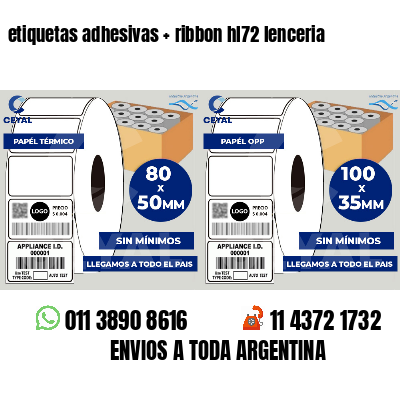 etiquetas adhesivas   ribbon hl72 lenceria