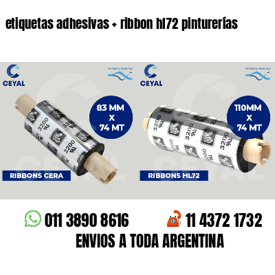 etiquetas adhesivas   ribbon hl72 pinturerías