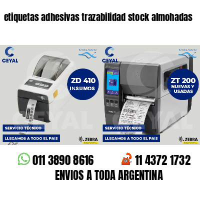 etiquetas adhesivas trazabilidad stock almohadas