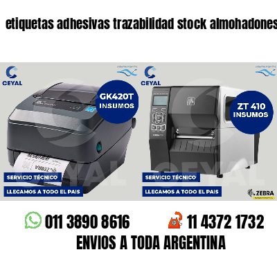 etiquetas adhesivas trazabilidad stock almohadones