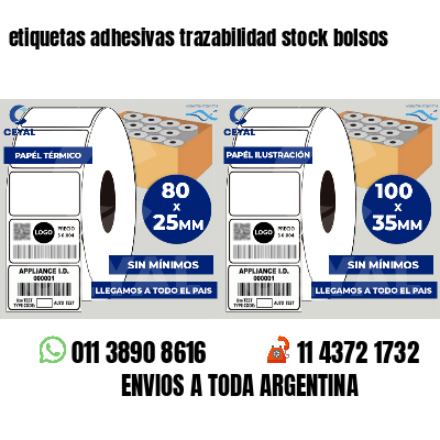 etiquetas adhesivas trazabilidad stock bolsos