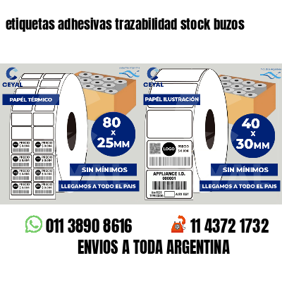 etiquetas adhesivas trazabilidad stock buzos