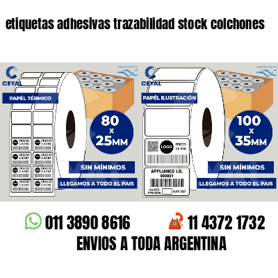 etiquetas adhesivas trazabilidad stock colchones