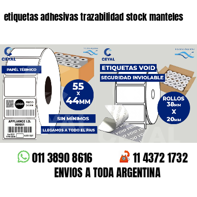 etiquetas adhesivas trazabilidad stock manteles