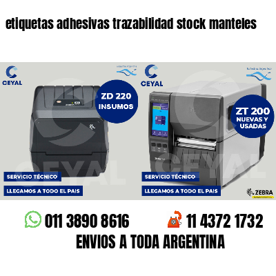 etiquetas adhesivas trazabilidad stock manteles