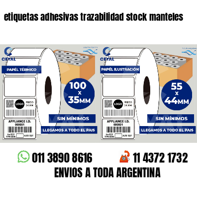 etiquetas adhesivas trazabilidad stock manteles