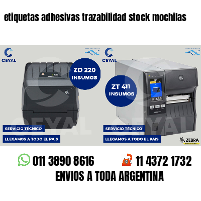 etiquetas adhesivas trazabilidad stock mochilas