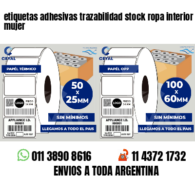 etiquetas adhesivas trazabilidad stock ropa interior mujer