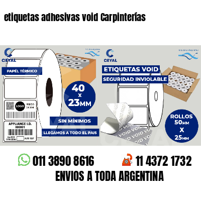 etiquetas adhesivas void Carpinterías