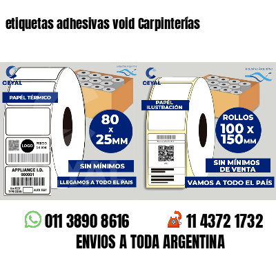 etiquetas adhesivas void Carpinterías