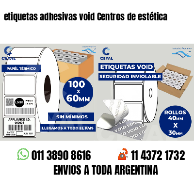 etiquetas adhesivas void Centros de estética