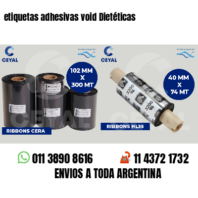 etiquetas adhesivas void Dietéticas