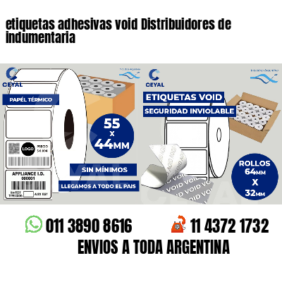 etiquetas adhesivas void Distribuidores de indumentaria