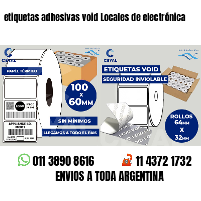 etiquetas adhesivas void Locales de electrónica