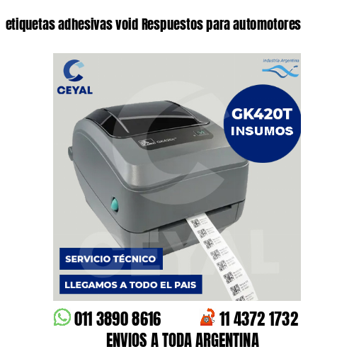 etiquetas adhesivas void Respuestos para automotores