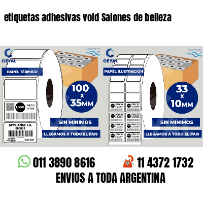 etiquetas adhesivas void Salones de belleza