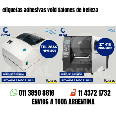 etiquetas adhesivas void Salones de belleza