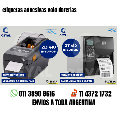 etiquetas adhesivas void librerias