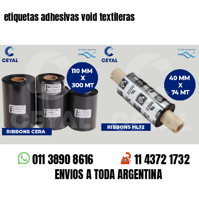 etiquetas adhesivas void textileras